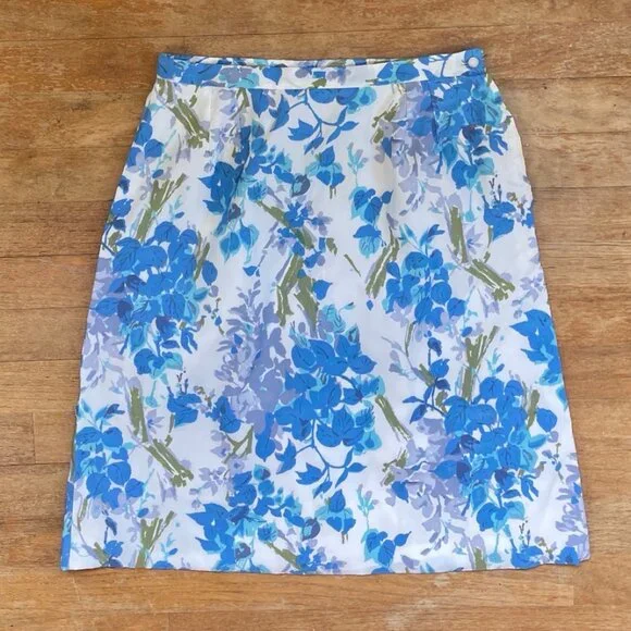 Vintage 60s Floral Skirt Size Small 27" Waist 1960s Handmade Lightweight Skirt - Picture 1 of 5